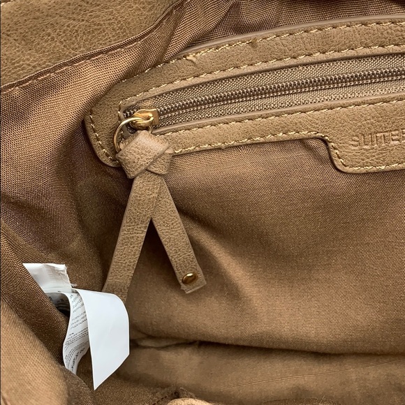 SuiteBlanco Crossbody Purse Tan Chevron Studded - Picture 13 of 16